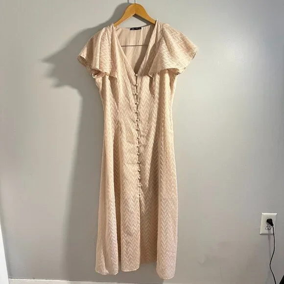 Zara | Dresses | Zara Swiss Dot Mesh Dress Dusty Pink Womens S | Poshmark